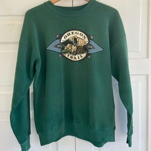 Dark green crew neck sweatshirt